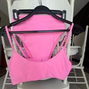 Aerie small scoop neck bikini top with extra small high waisted bikini bottom.